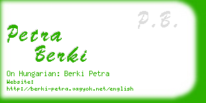 petra berki business card